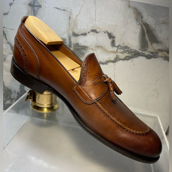 Louis Vuitton dress shoes loafers men brown leather tassel sz 8M made in italy - Picture 7 of 16